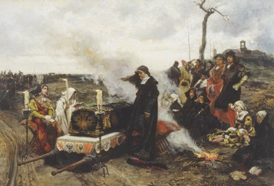 Juana de Castilla en el funeral de su esposo de Francisco Pradilla y Ortiz